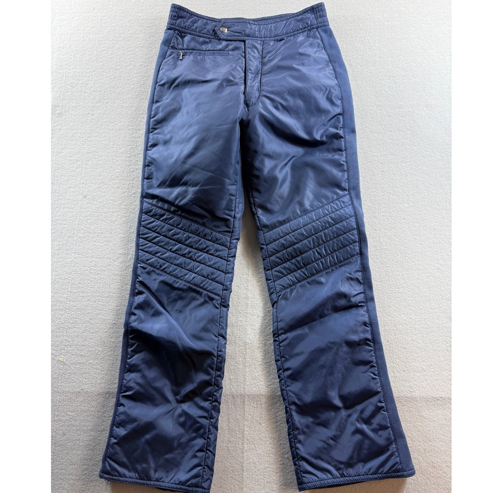 Skyr Ski Pants Women Medium Navy Blue Quilted Insulated Vintage